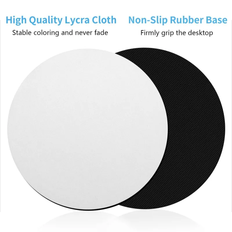 White round rubber mouse pad is suitable for DIY crafts sublimation heat transfer printing