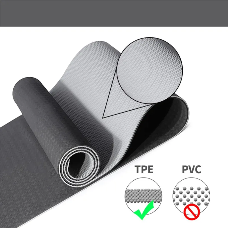 183 x 61 x 0.6 cm (grey/black) Gym mat, yoga mat, fitness mat