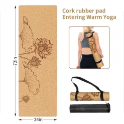 100% Natural Yoga Mat Non-slip Cork Yoga mat - perfect for hot yoga, Pilates