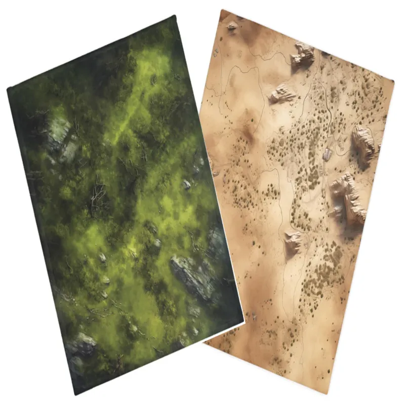 "Deep Desert" and "Sticks and Stones" double-sided combat pads