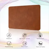 Microfiber base with stitched edges non-slip waterproof PU leather mouse pad