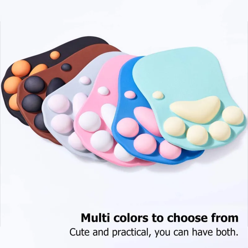 3D silicone gel cat paw mouse pad with wrist support