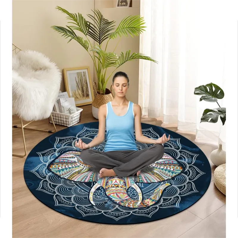 Deluxe suede large circular meditation Pilates yoga mat