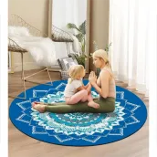 Circular yoga mat with 140 cm diameter natural rubber non-slip base