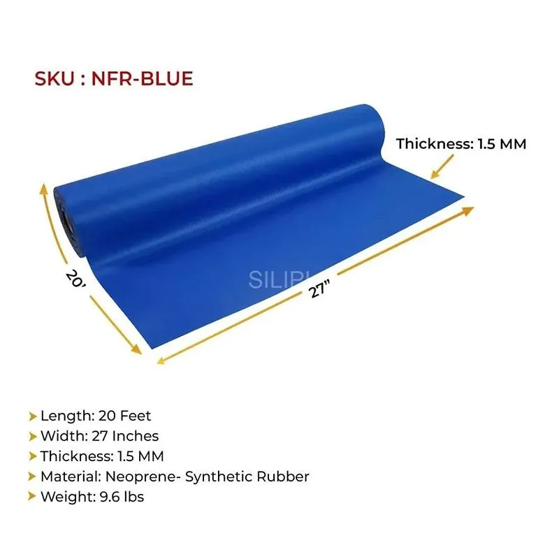 27" X 20' X 1.5MM Blue Neoprene Floor Runner