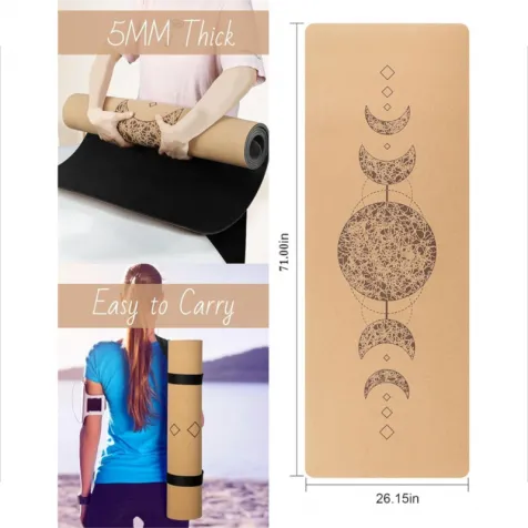 71 x 26 inch eco-friendly cork yoga mat