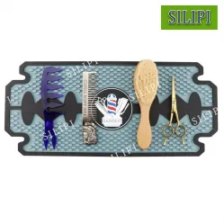 SILIPI Rubber Barber Station Mat, Heat Resistant Anti Slip Hair Salon Service Mat