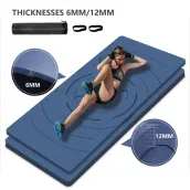 Long and wide 200 x 100 cm thick 6 mm / 12 mm TPE exercise mat Fitness mat