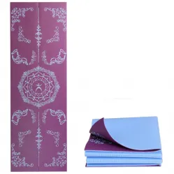 Eco-friendly PVC travel yoga mat Folding yoga mat can be packed with double-sided non-slip printed yoga mat