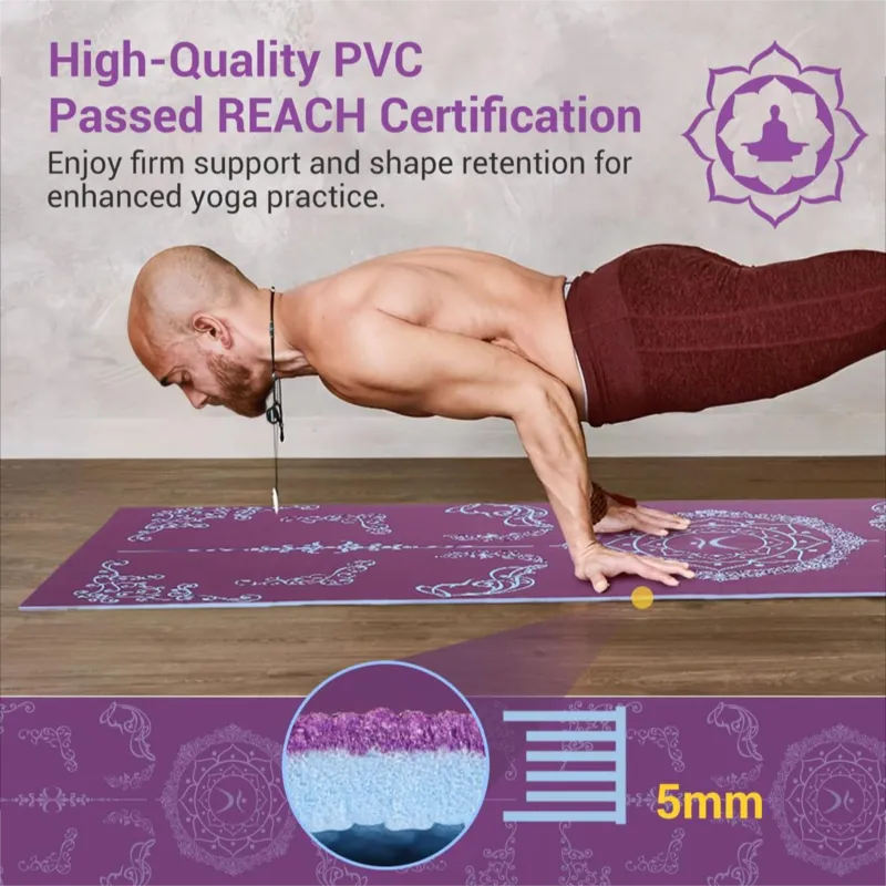 Eco-friendly PVC travel yoga mat Folding yoga mat can be packed with double-sided non-slip printed yoga mat