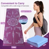 Eco-friendly PVC travel yoga mat Folding yoga mat can be packed with double-sided non-slip printed yoga mat