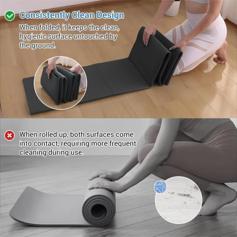 5mm&6mm thick large Pilates mat Foldable travel Yoga mat non-slip high-density floor exercise mat