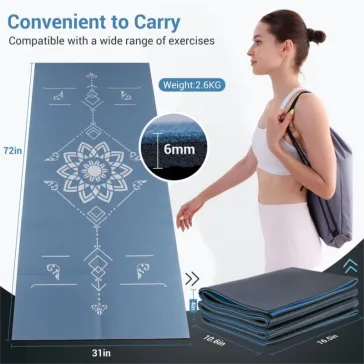 72"x24"x1/5 "thick large non-slip Pilates mat for men and women Folding travel yoga mat