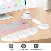 Keyboard Cloud wrist rest with non-slip base PU leather keyboard pad