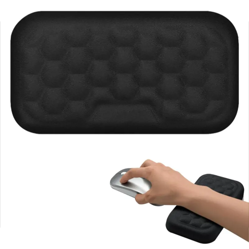 Black keyboard handball pad, memory foam wrist support, reduce arm load, elbow fatigue during computer use