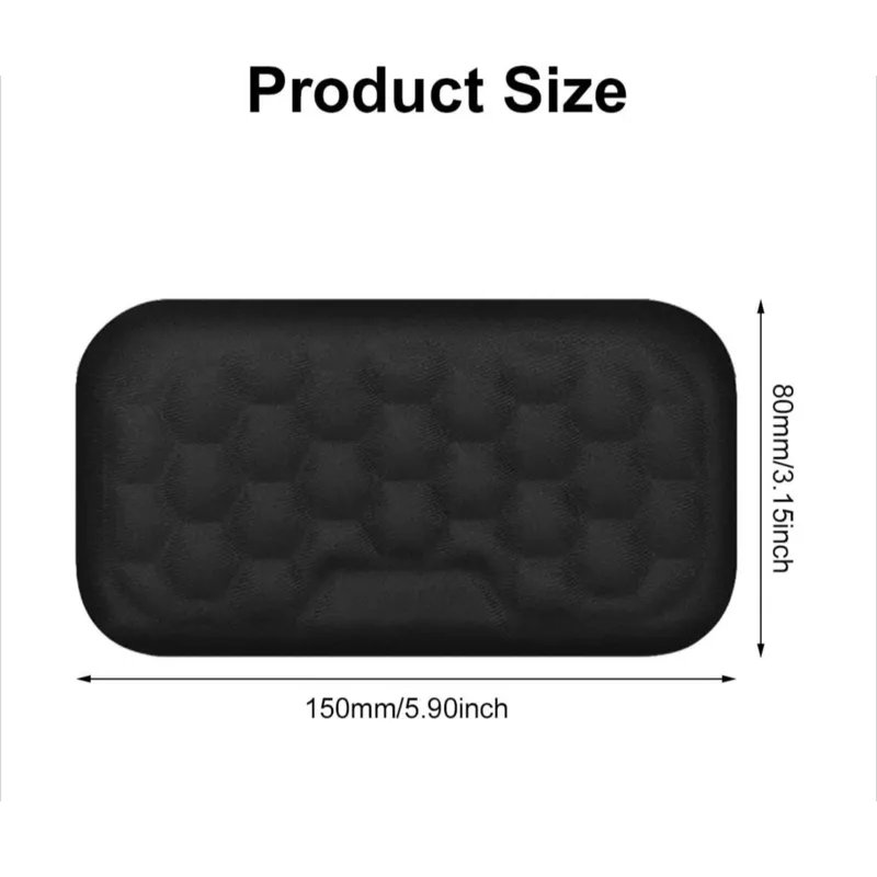 Black keyboard handball pad, memory foam wrist support, reduce arm load, elbow fatigue during computer use