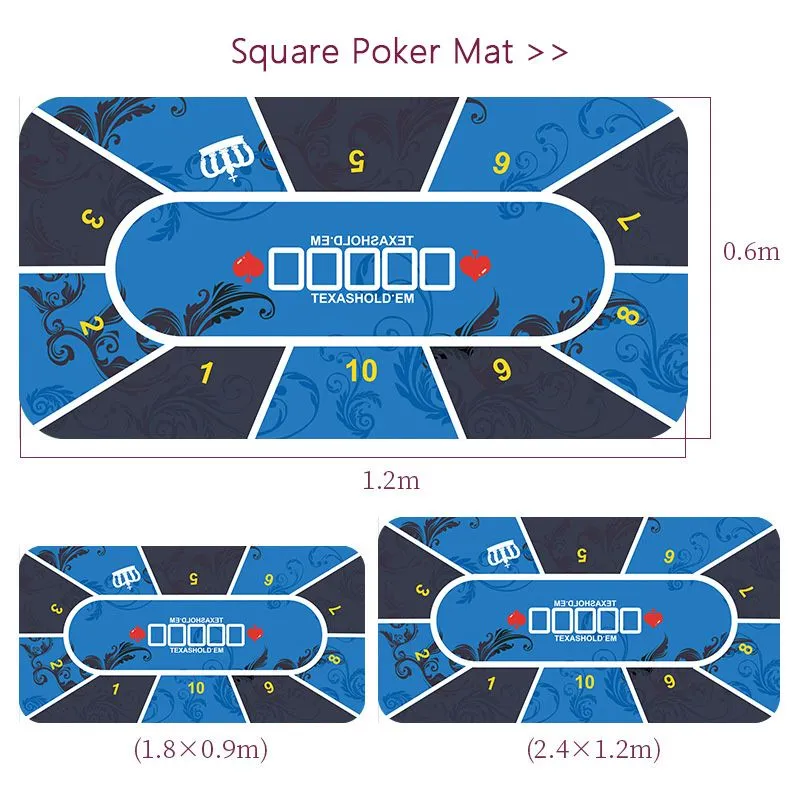 24 x 47 Inch Texas Hold'em Poker Mat | Portable Poker Table Top