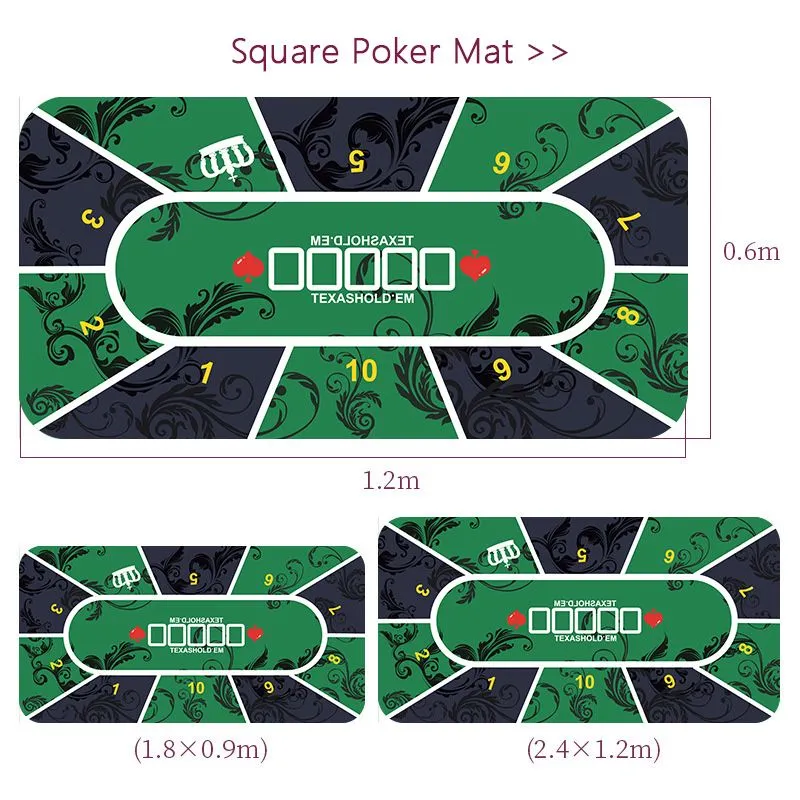 24 x 47 Inch Texas Hold'em Poker Mat | Portable Poker Table Top