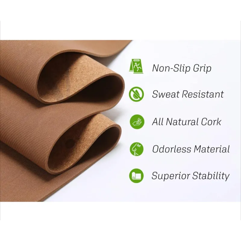 3 mm natural rubber super thick non-slip cork yoga mat