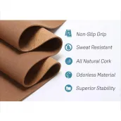 5 mm thick non-slip quality natural rubber cork yoga mat