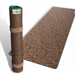 183 x 68 x 0.4 cm, brown natural rubber premium cork fitness yoga mat