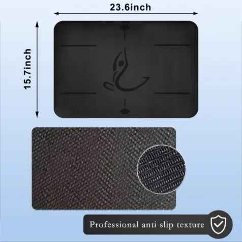 Black 23.62x15.74x0.17 inch non-slip, environmentally friendly and biodegradable, sweatproof yoga mat