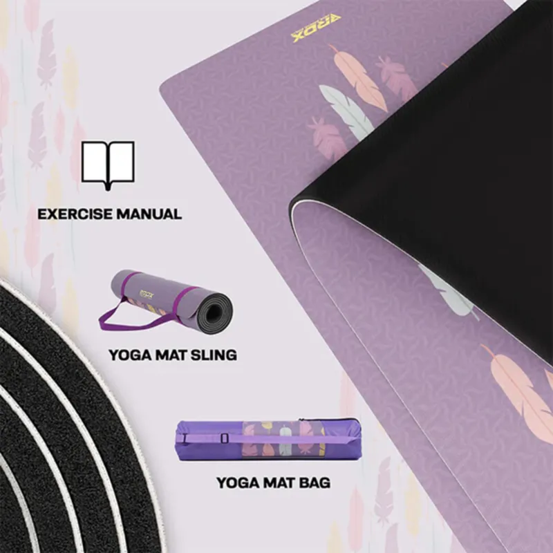 183 x 61 x 0.6 cm Purple non-slip portable Design Sweat absorbent - Sweat resistant natural rubber yoga mat