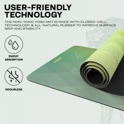 Green 183 x 61 x 0.6cm natural rubber yoga mat non-slip absorbent - anti-sweat