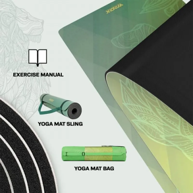 Green 183 x 61 x 0.6cm natural rubber yoga mat non-slip absorbent - anti-sweat