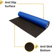 20' x 27" Blue Neoprene Floor Runner - Non Skid Bottom, Protect All Floor Surfaces