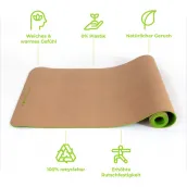 High quality cork yoga mat non-slip without harmful substances 183x61 cm