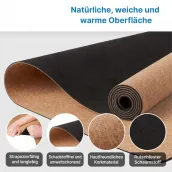 Easy care non-slip cork yoga mat