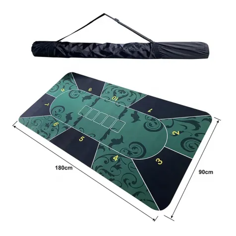 Rectangular 1.8 m poker mat 2 mm thick rubber cloth for gambling tables