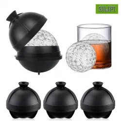 SILIPI Customizable Golf Ball Ice Molds, 3D Round Ball Ice Molds for Whiskey Cocktail Ball Ice Mold