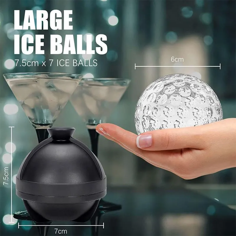 SILIPI Customizable Golf Ball Ice Molds, 3D Round Ball Ice Molds for Whiskey Cocktail Ball Ice Mold