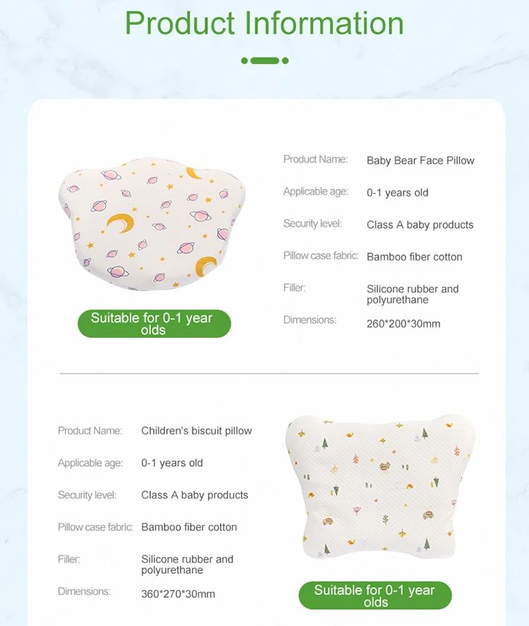 Newborn Soft Breathable Silicone Sleep Pillow