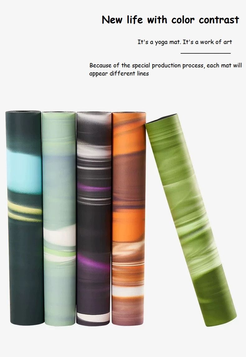 Wholesale sweat absorbent anti-slip colorful PU rubber fitness yoga mat