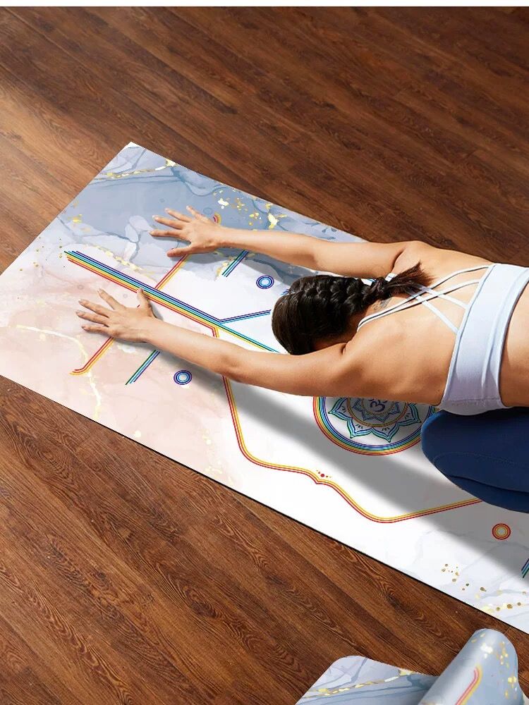 Custom printed eco-widened 80cm fitness Travel Pilates natural rubber yoga mat