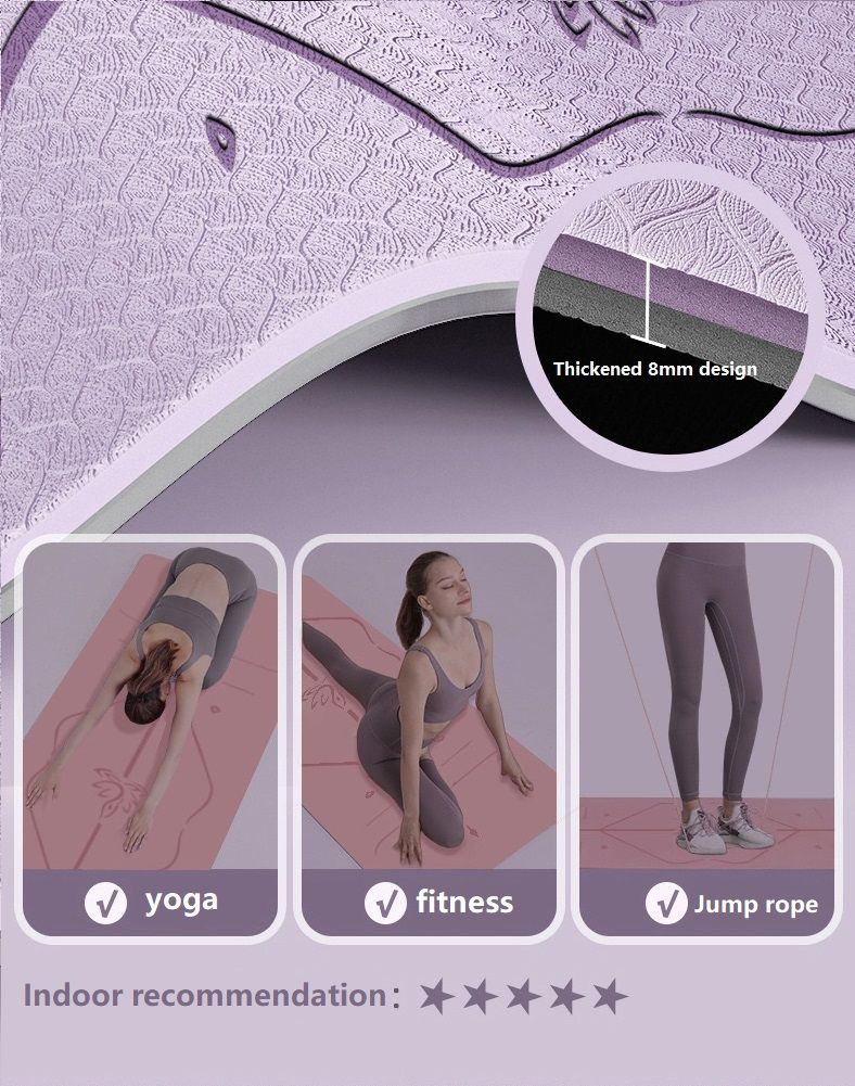 Women's Yoga mat Thickened design Yoga mat can be used for indoor and outdoor yoga fitness