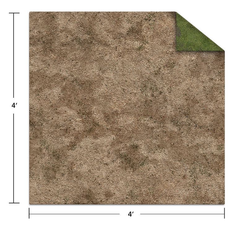 6' x 4' Open Field Grass Terrain Neoprene Tabletop Wargaming Grass Field Battle mat with Carrying Case