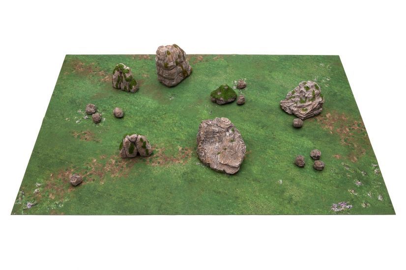 6' x 4' Open Field Grass Terrain Neoprene Tabletop Wargaming Grass Field Battle mat with Carrying Case