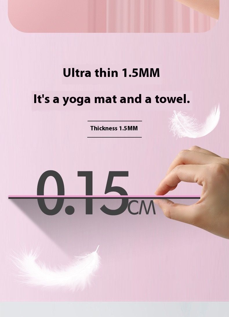 Sweat wicking non-slip ultra thin 1.5 mm dance fitness natural rubber yoga mat