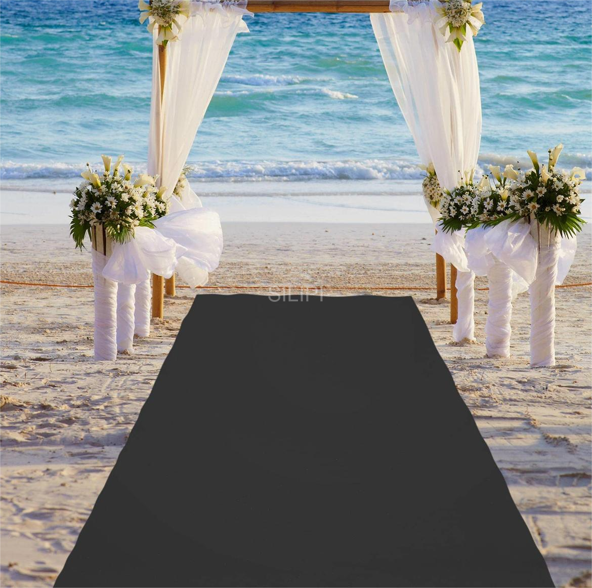 Reusable non-slip rubber running carpet for aisle wedding parties