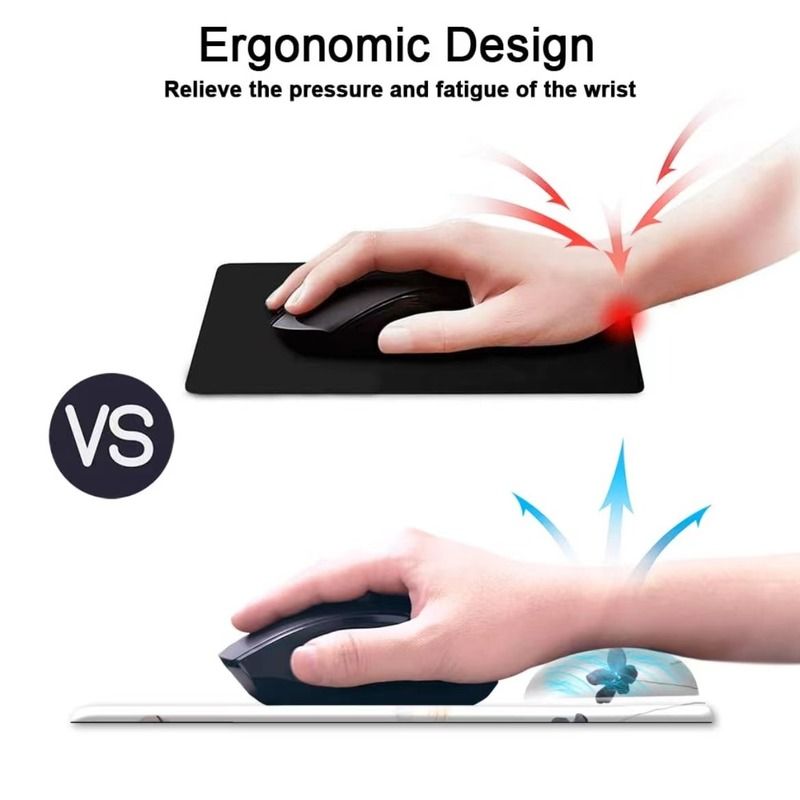 Ergonomic mouse pad wrist support gel mouse pad with non-slip rubber base