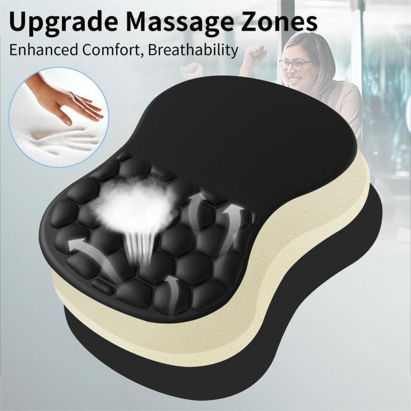 Black non-slip base massage designed ergonomic mouse pad