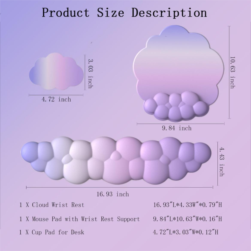 New gradient wrist mouse pad Cloud mouse pad keyboard hand rest Silicone wrist rest