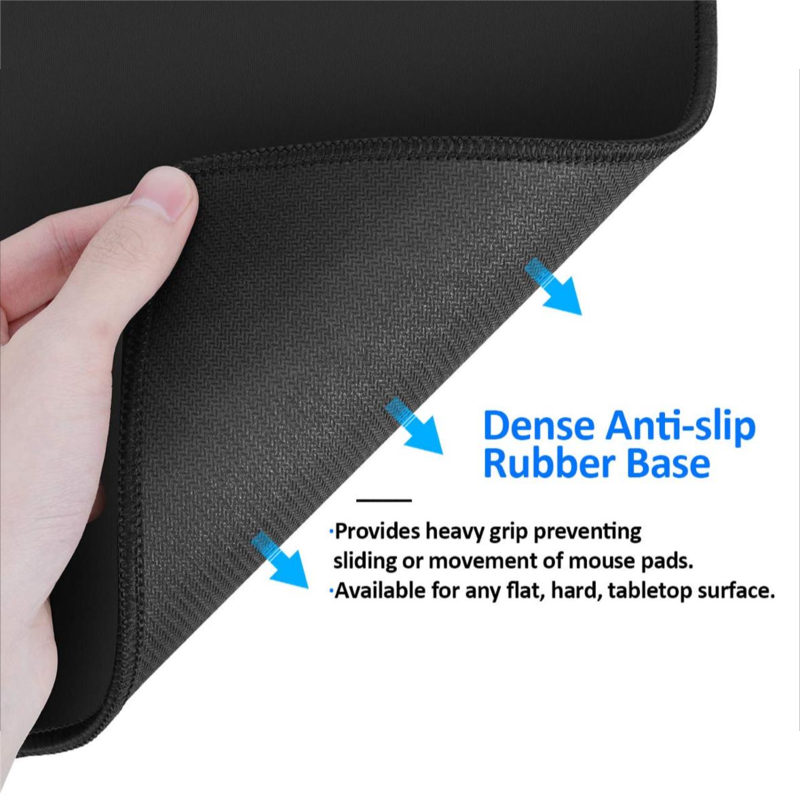 Washable computer mouse pad with non-slip rubber base, high quality texture