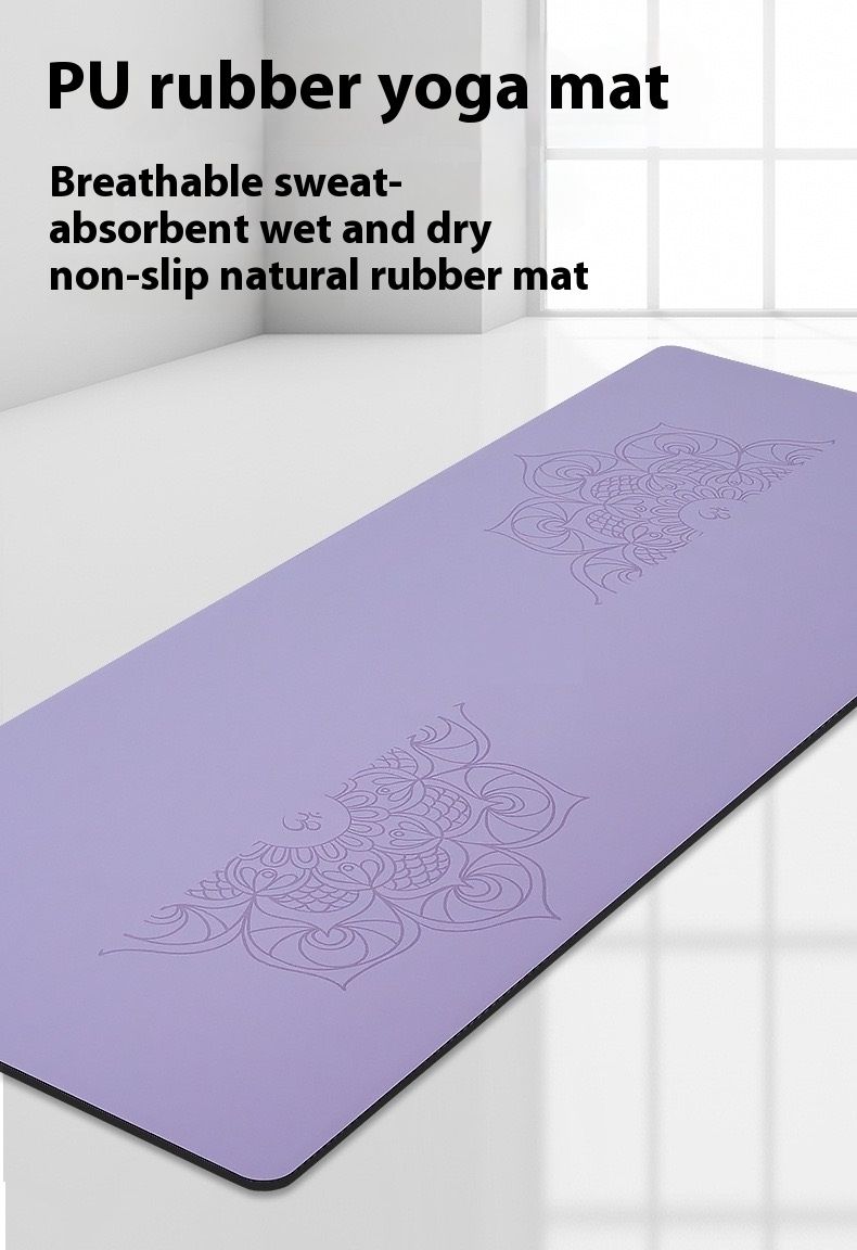 Yellow non-slip, sweat absorbent Comfort PU natural rubber Yoga mat 5 mm thick