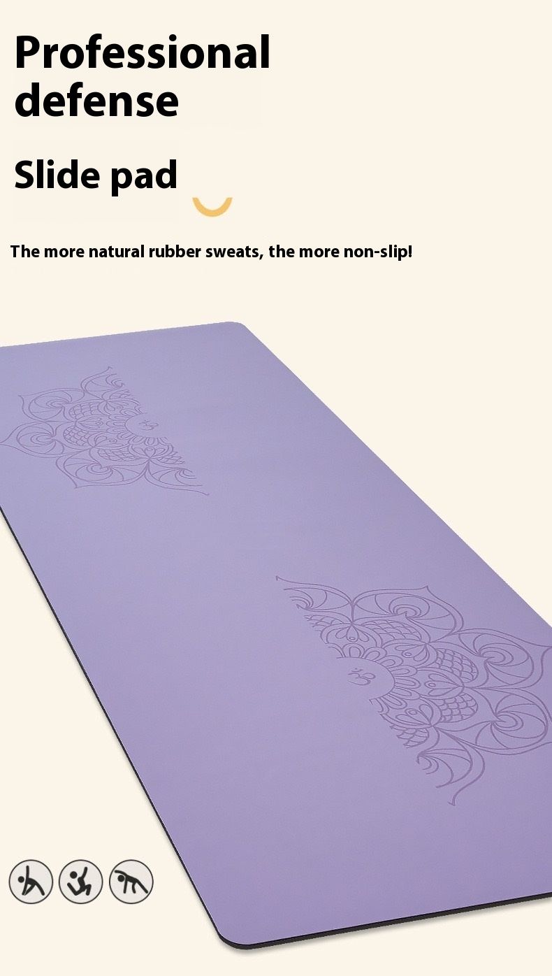 Yellow non-slip, sweat absorbent Comfort PU natural rubber Yoga mat 5 mm thick