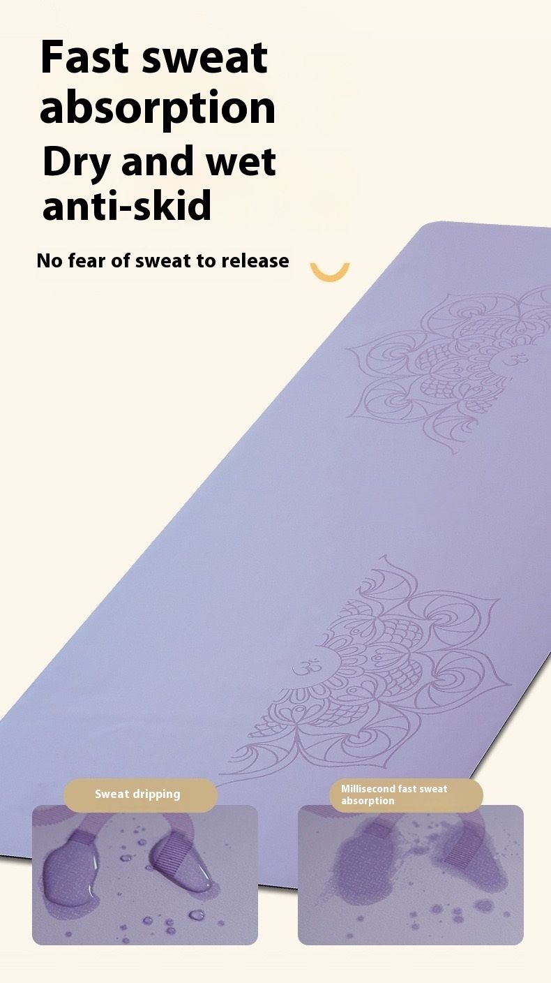 Yellow non-slip, sweat absorbent Comfort PU natural rubber Yoga mat 5 mm thick